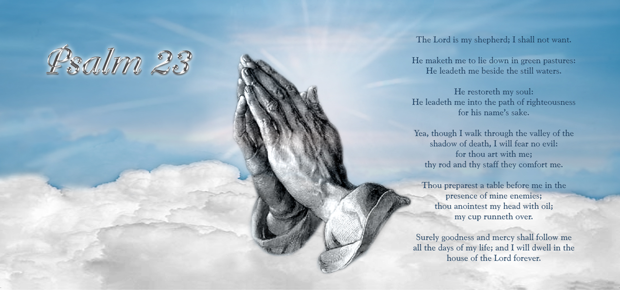 Psalm 23 Clouds Gold Blue
